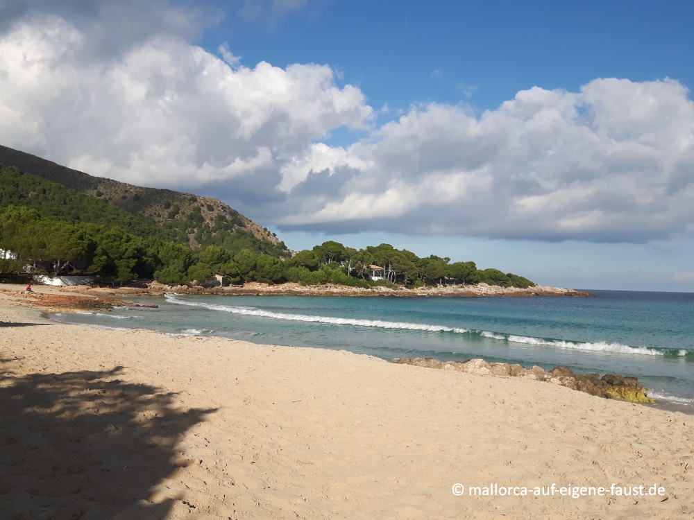 Blick auf die nördliche Seite der Cala Agulla, Mallorca